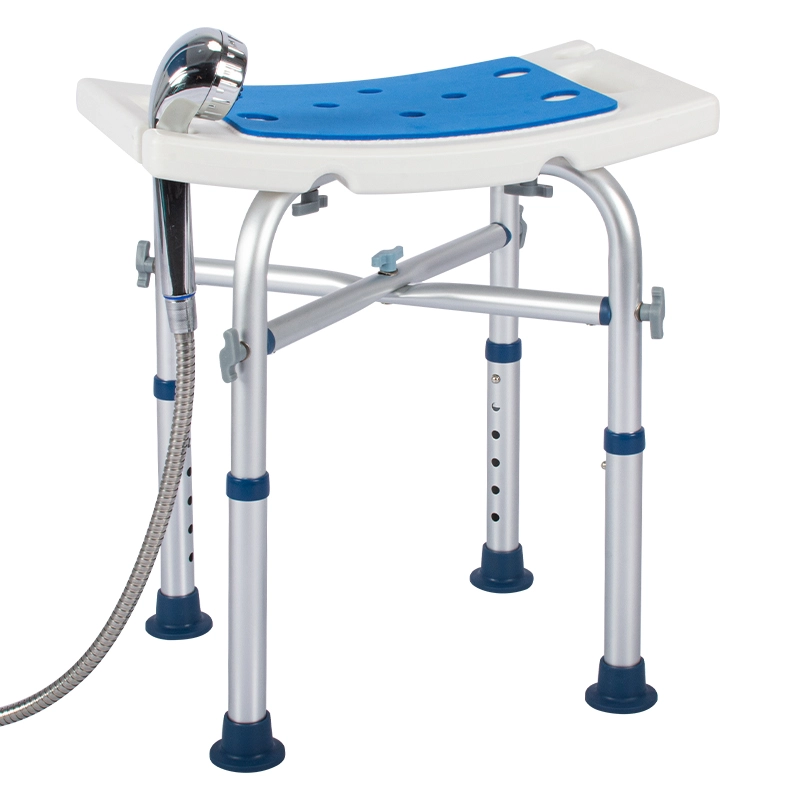 White tool-free na pagpupulong ng shower stool